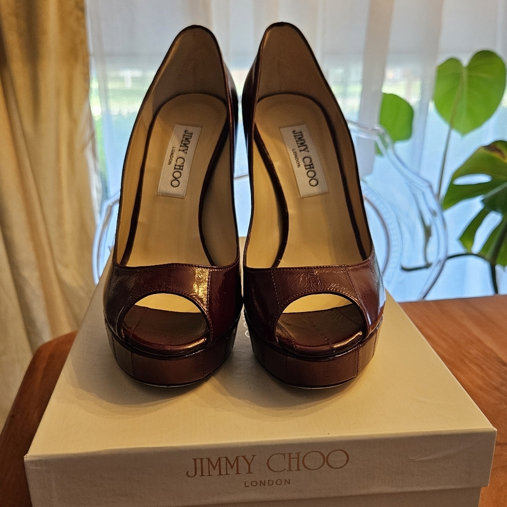 Jimmy Choo peeptoe platform pump